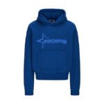 Royal Blue Nofs Hoodie styled with jeans